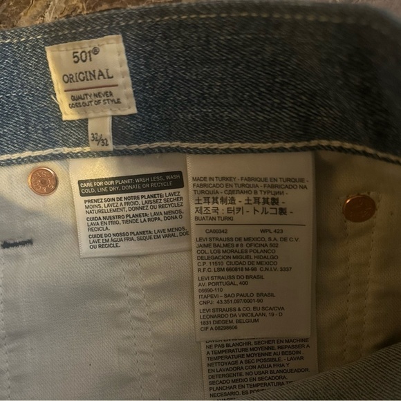 NWOT- Men’s Levi's 501 Made & Crafted Patchwork Original Fit Jeans. Size 32 x 32 - Picture 8 of 12